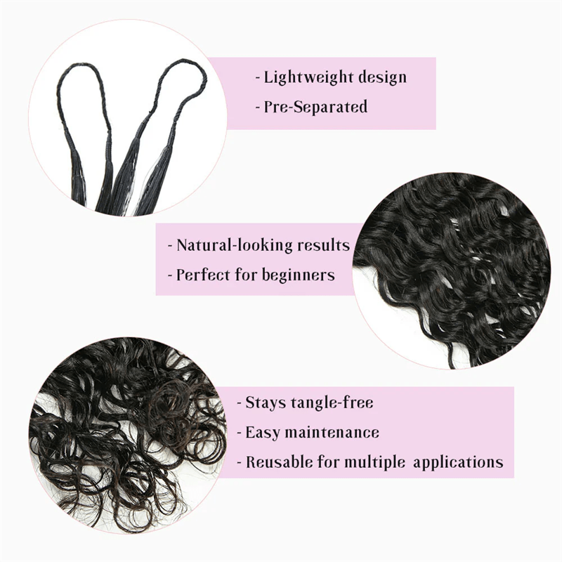 Lemoda Feather Crochet Hair Extension Water Wave Human Hair - Lemoda Hair