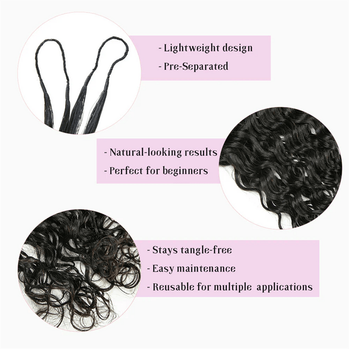 Lemoda Feather Crochet Hair Extension Water Wave Human Hair - Lemoda Hair