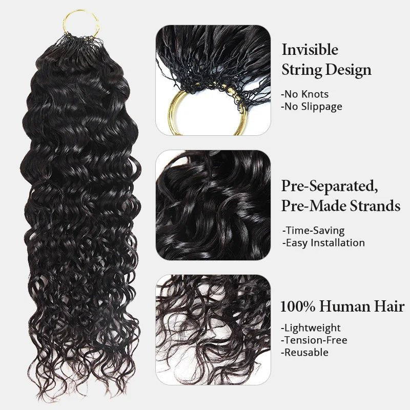 Lemoda Feather Crochet Hair Extension Water Wave Human Hair For Boho Braids - Lemoda Hair