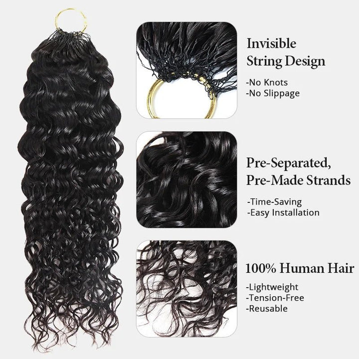 Lemoda Feather Crochet Hair Extension Water Wave Human Hair For Boho Braids - Lemoda Hair