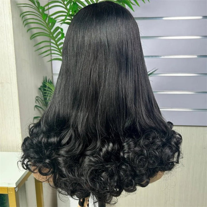 Lemoda Flower Curly Glueless Wigs Double Drawn Romantic Bouncy Wave 5x5 Human Hair Wigs - Lemoda Hair