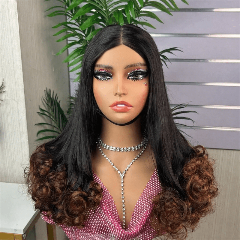Lemoda Flower Curly Glueless Wigs Double Drawn Romantic Bouncy Wave 5x5 Human Hair Wigs - Lemoda Hair