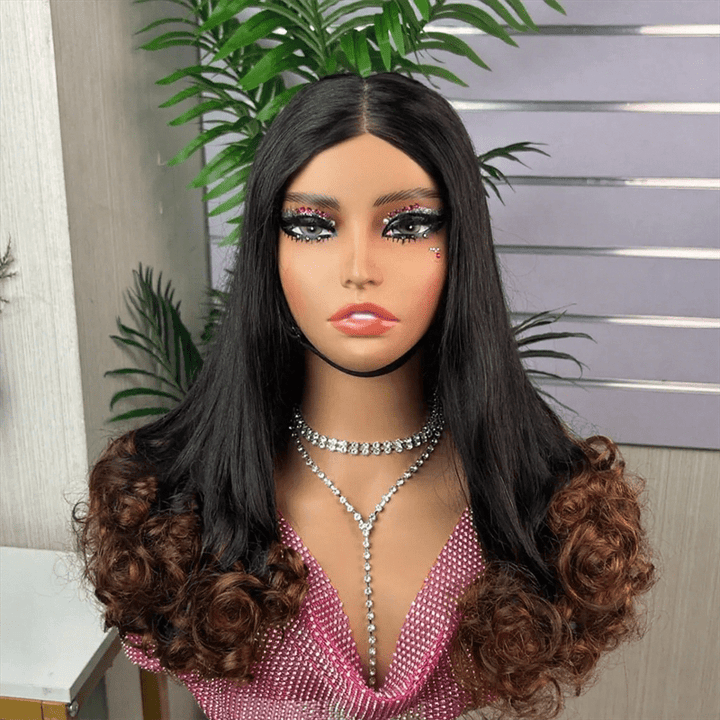 Lemoda Flower Curly Glueless Wigs Double Drawn Romantic Bouncy Wave 5x5 Human Hair Wigs - Lemoda Hair