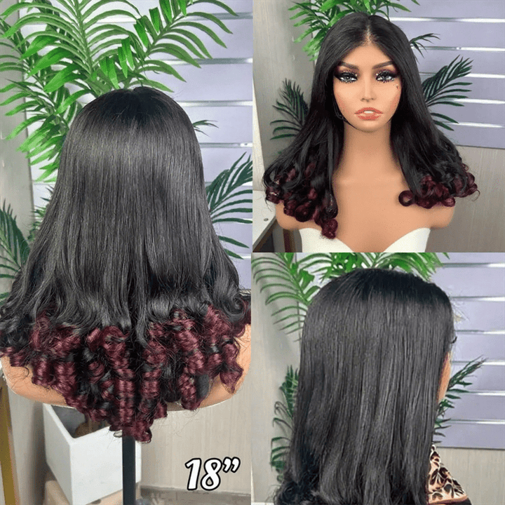 Lemoda Flower Curly Glueless Wigs Double Drawn Romantic Bouncy Wave 5x5 Human Hair Wigs - Lemoda Hair