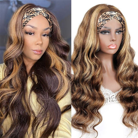 Lemoda Headband Wigs P4/27 Highlight Color Body Wave Human Hair Wig 150% Beginner Friendly - Lemoda Hair