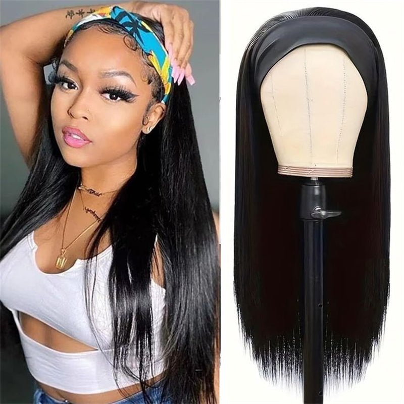Lemoda Headband Wigs Straight Human Hair Glueless Wigs No Lace 150% - Lemoda Hair