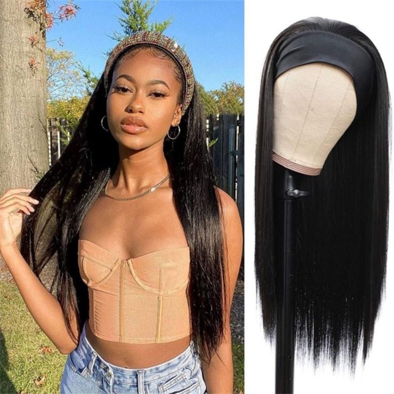 Lemoda Headband Wigs Straight Human Hair Glueless Wigs No Lace 150% - Lemoda Hair