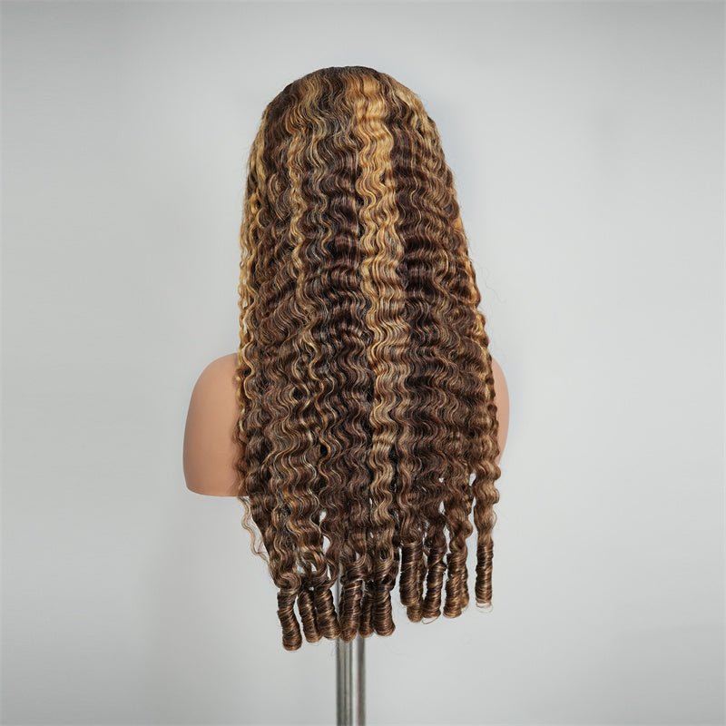 Lemoda Highlight Honey Blonde Burmese Curly Lace Front Wigs 13x4 13x6 HD Transparent Human Hair Wigs - Lemoda Hair