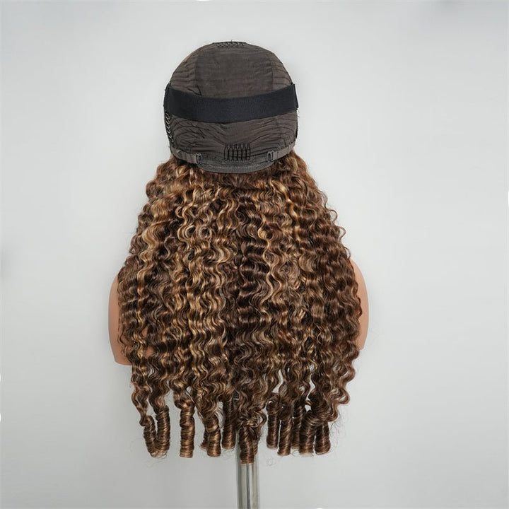 Lemoda Highlight Honey Blonde Burmese Curly Lace Front Wigs 13x4 13x6 HD Transparent Human Hair Wigs - Lemoda Hair