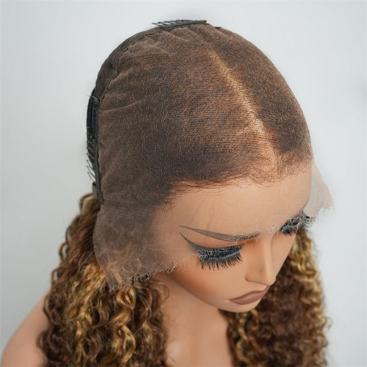 Lemoda Highlight Honey Blonde Burmese Curly Lace Front Wigs 13x4 13x6 HD Transparent Human Hair Wigs - Lemoda Hair
