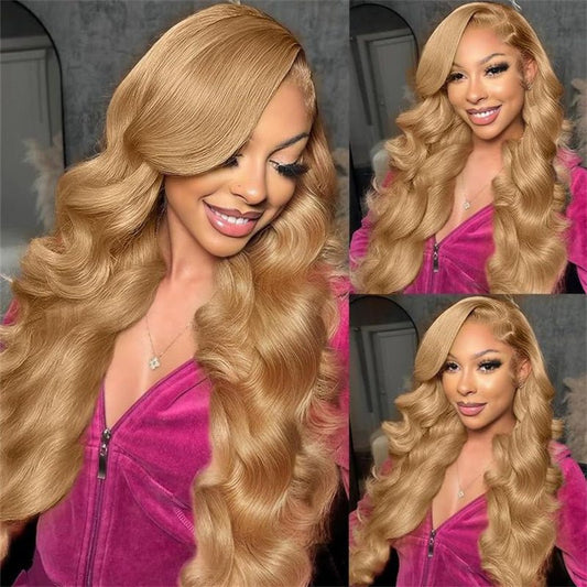 Lemoda Honey Blonde Body Wave 13x6 Lace Front Wigs HD Transparent Pre Plucked Human Hair Wigs With Baby Hair - Lemoda Hair