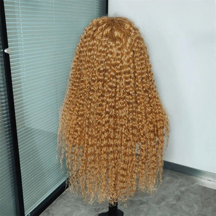 Lemoda Honey Blonde Curly Wig 13x6 Transparent Lace Front Human Hair Wigs Pre Plucked 180%/250% Density - Lemoda Hair