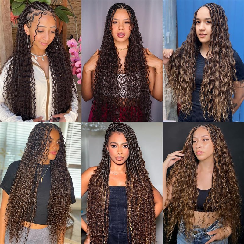 Lemoda Human Braiding Hair for Boho Braids #4 Chocolate Brown Deep Wave Bulk Human Hair for Braiding No Weft - Lemoda Hair