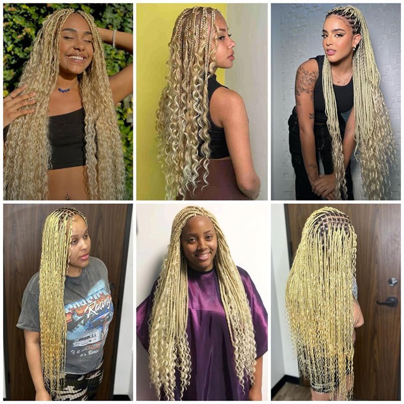 Lemoda Human Braiding Hair for Boho Braids #613 Blonde Deep Wave Bulk Human Hair for Braiding No Weft - Lemoda Hair