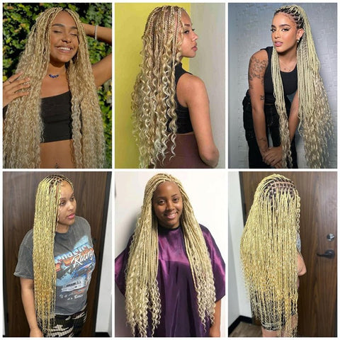 Lemoda Human Braiding Hair for Boho Braids #613 Blonde Deep Wave Bulk Human Hair for Braiding No Weft - Lemoda Hair