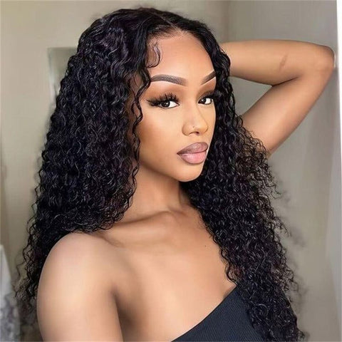 Lemoda Kinky Curly Invisi - Drawstring Snug Fit 360 Lace Wigs HD Transparent Full Frontal Human Hair Wigs - Lemoda Hair