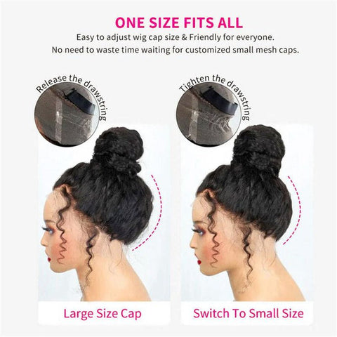 Lemoda Kinky Curly Invisi - Drawstring Snug Fit 360 Lace Wigs HD Transparent Full Frontal Human Hair Wigs - Lemoda Hair