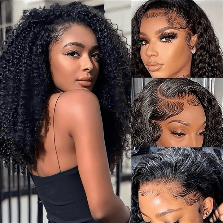 Lemoda Kinky Curly Wig Human Hair 13x4 Transparent Lace Front Wigs Human Hair Pre Plucked 180% Density - Lemoda Hair