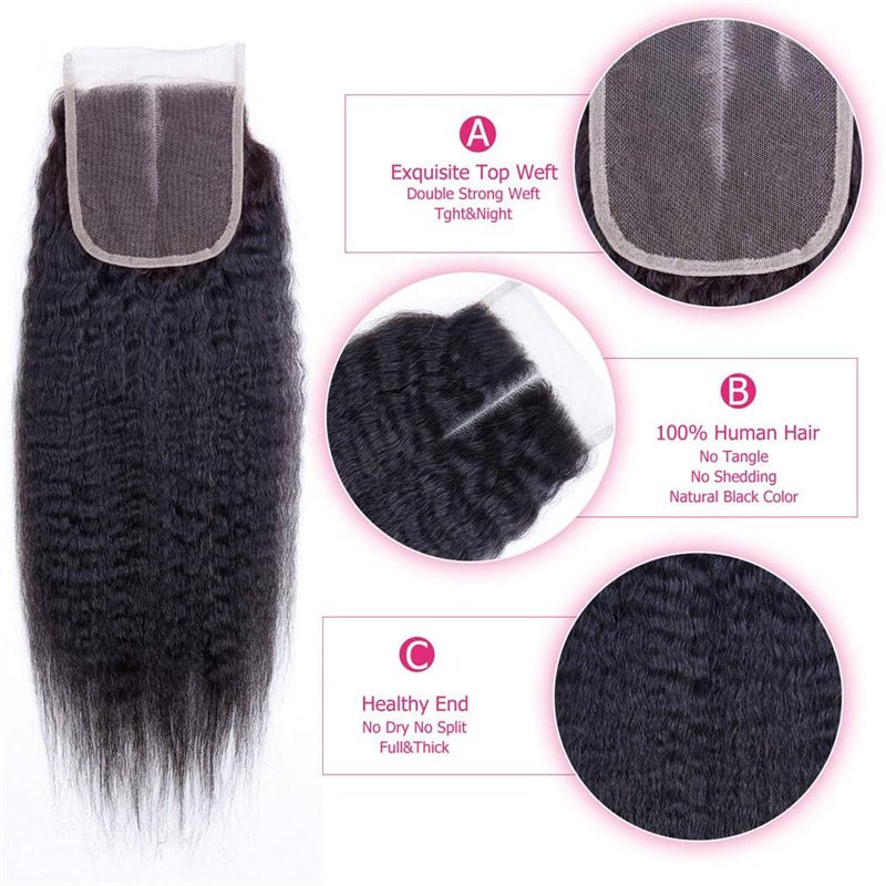 Lemoda Kinky Straight 5x5 Transparent HD Lace Closure Virgin Human Hair Frontal Closure - Lemoda Hair