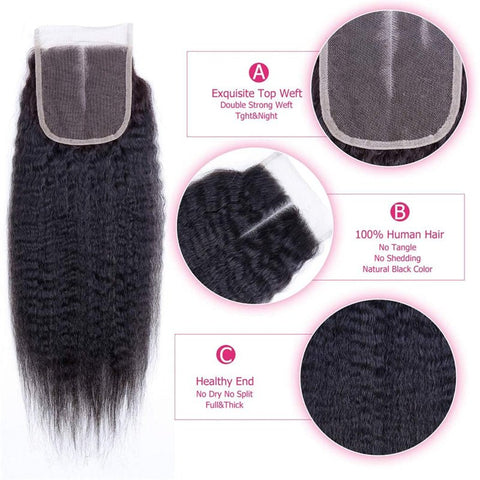 Lemoda Kinky Straight 5x5 Transparent HD Lace Closure Virgin Human Hair Frontal Closure - Lemoda Hair
