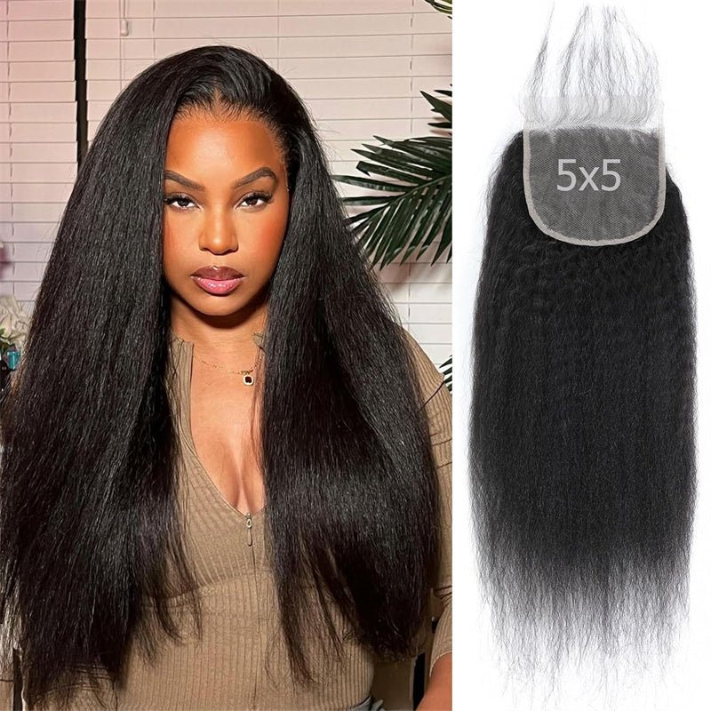 Lemoda Kinky Straight 5x5 Transparent HD Lace Closure Virgin Human Hair Frontal Closure - Lemoda Hair