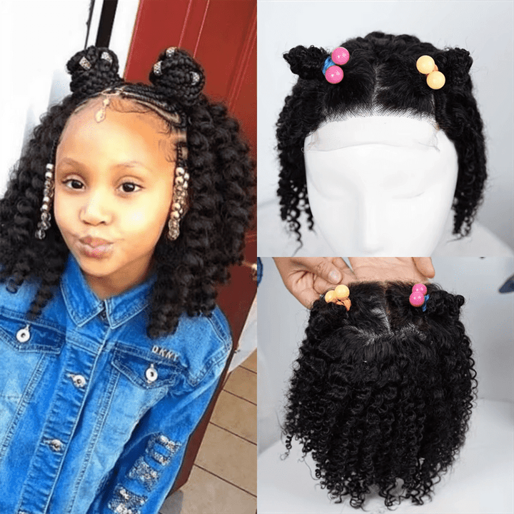 Lemoda Little Girl 4x4 Lace Closure Wigs Pre Plucked Short Curly Wig for Girl Kids - Lemoda Hair