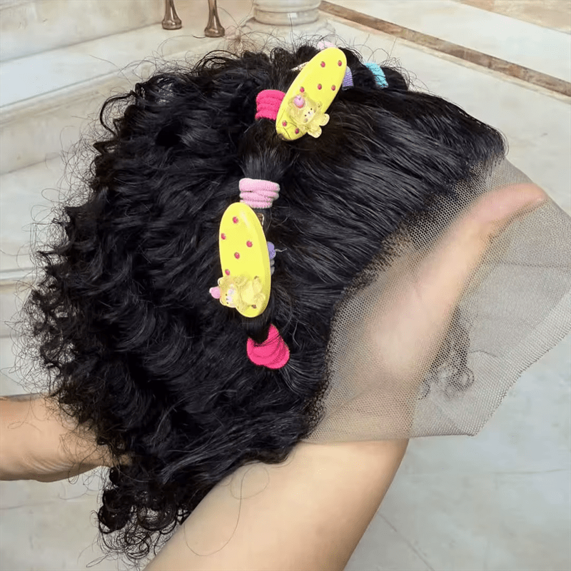 Lemoda Little Girl 4x4 Lace Closure Wigs Pre Plucked Short Curly Wig for Girl Kids - Lemoda Hair