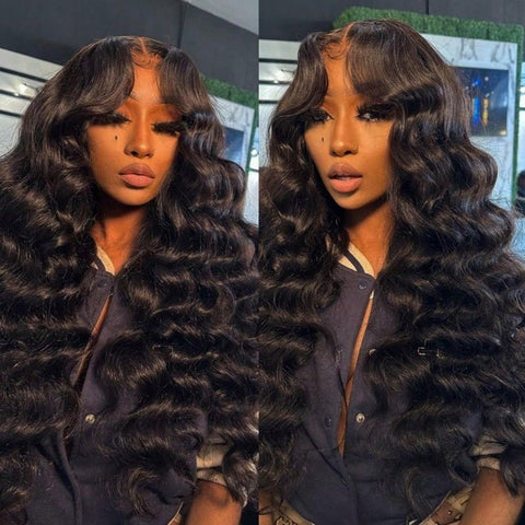 Lemoda Loose Deep Wave Lace Front Wigs 13x4 HD Transparent Human Hair Lace Frontal Wigs 180% Density - Lemoda Hair