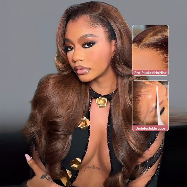 Lemoda M Hairline 4 Dark Brown Body Wave 13x6 HD Lace Front Wigs Lagos Hairline Wigs - Lemoda Hair