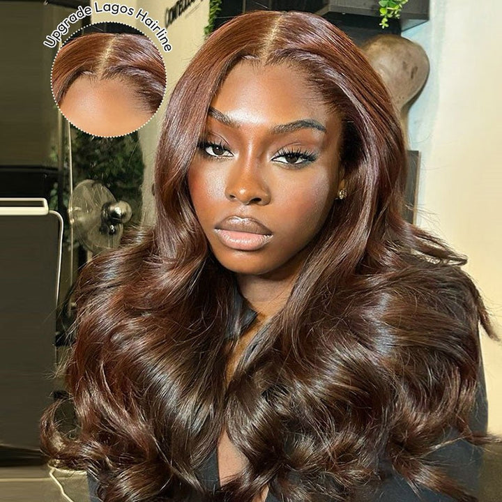 Lemoda M Hairline 4 Dark Brown Body Wave 13x6 HD Lace Front Wigs Lagos Hairline Wigs - Lemoda Hair