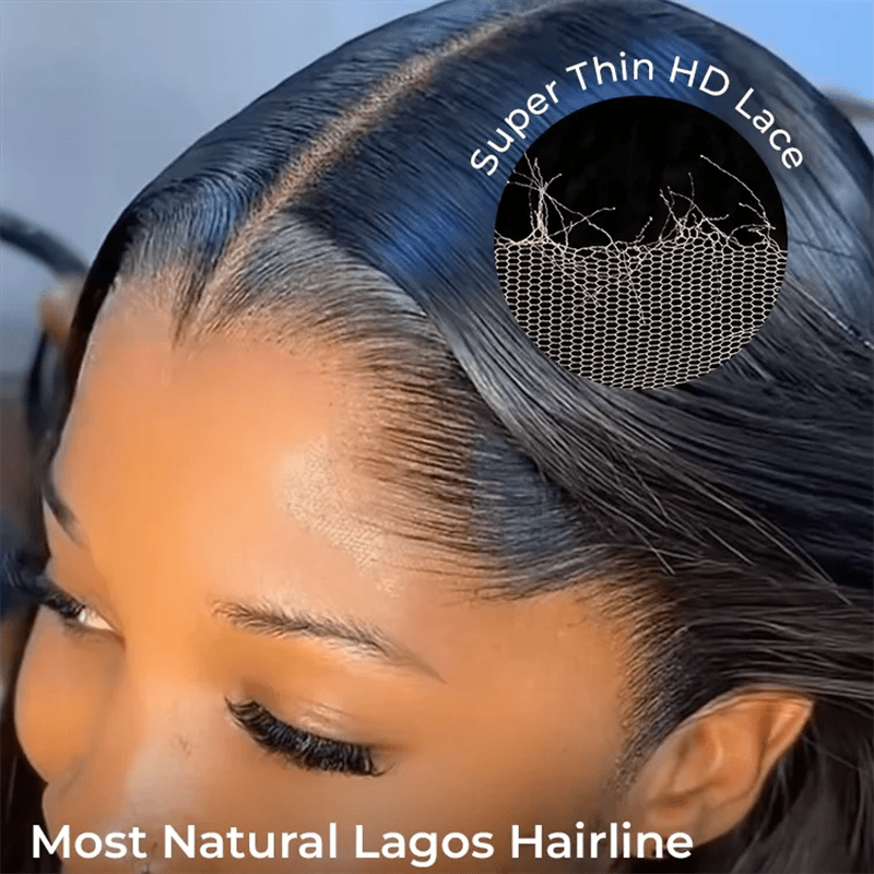 Lemoda M - Shaped Hairline Straight Hair HD 13x6 Lace Frontal Wig Lagos Hairline Wigs - Lemoda Hair