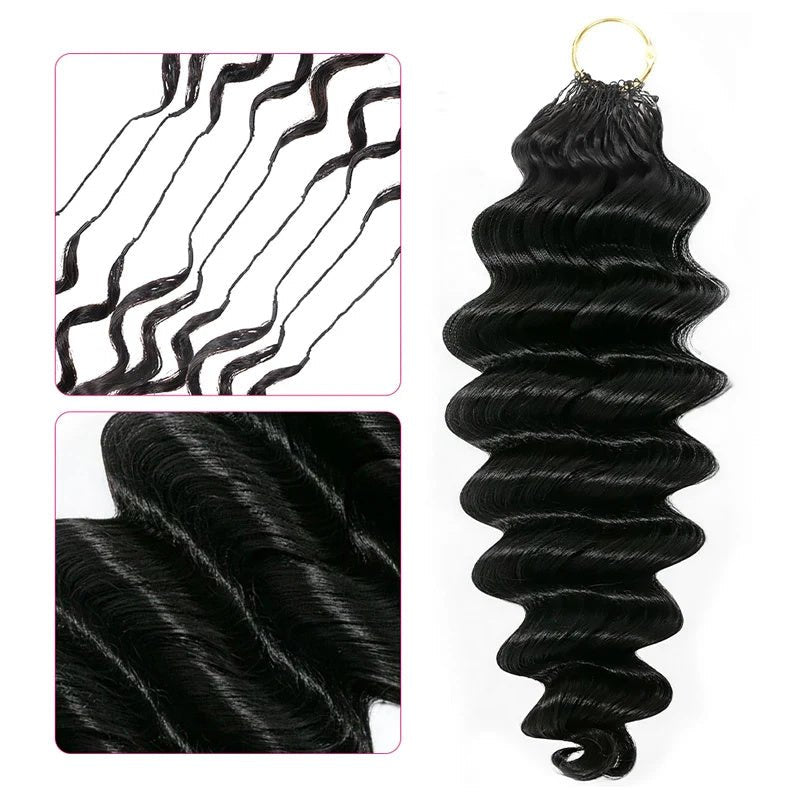 Lemoda Miracle Knots Crochet Hair Extension Deep Wave Human Hair - Lemoda Hair