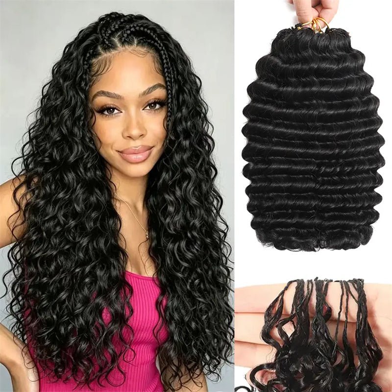 Lemoda Miracle Knots Crochet Hair Extension Deep Wave Human Hair - Lemoda Hair