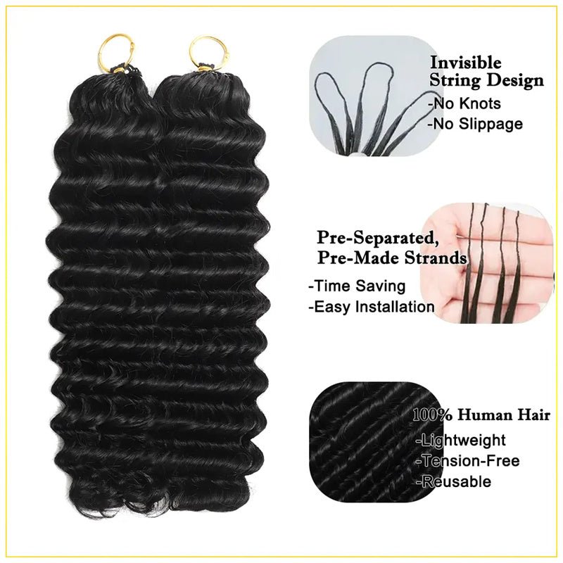 Lemoda Miracle Knots Crochet Hair Extension Deep Wave Human Hair - Lemoda Hair