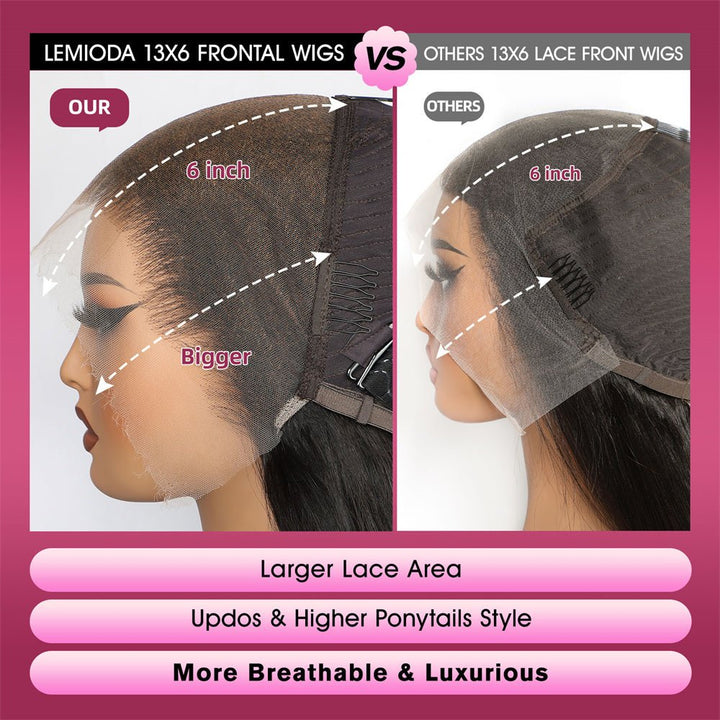 Lemoda Natural Wave 13x6 Lace Frontal Human Hair Wigs 300% Density - Lemoda Hair