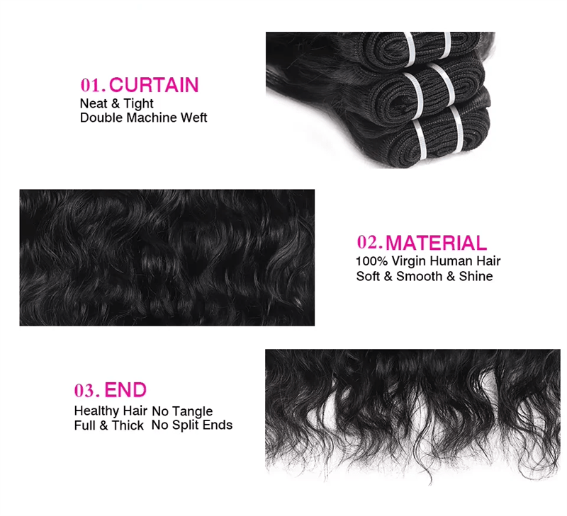 Lemoda Natural Wave Hair Bundles Unprocessed Virgin Human Hair Extensions - Lemoda Hair