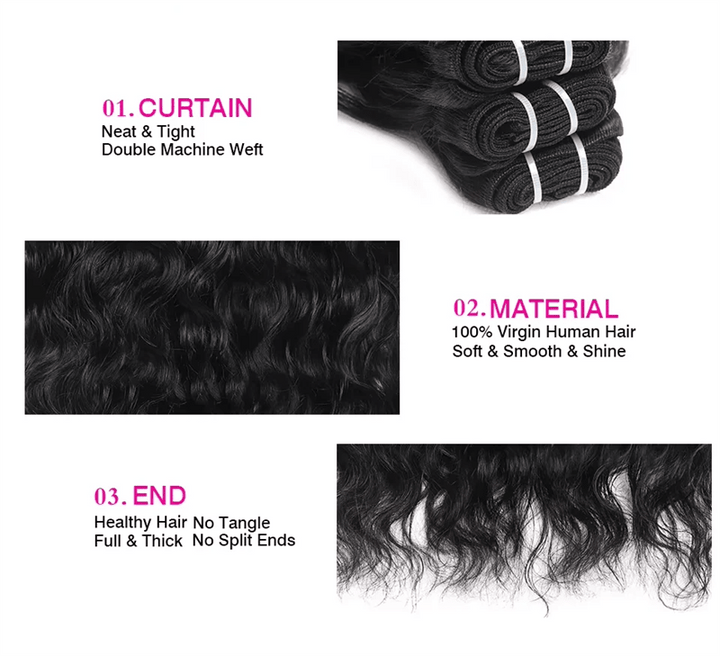 Lemoda Natural Wave Hair Bundles Unprocessed Virgin Human Hair Extensions - Lemoda Hair