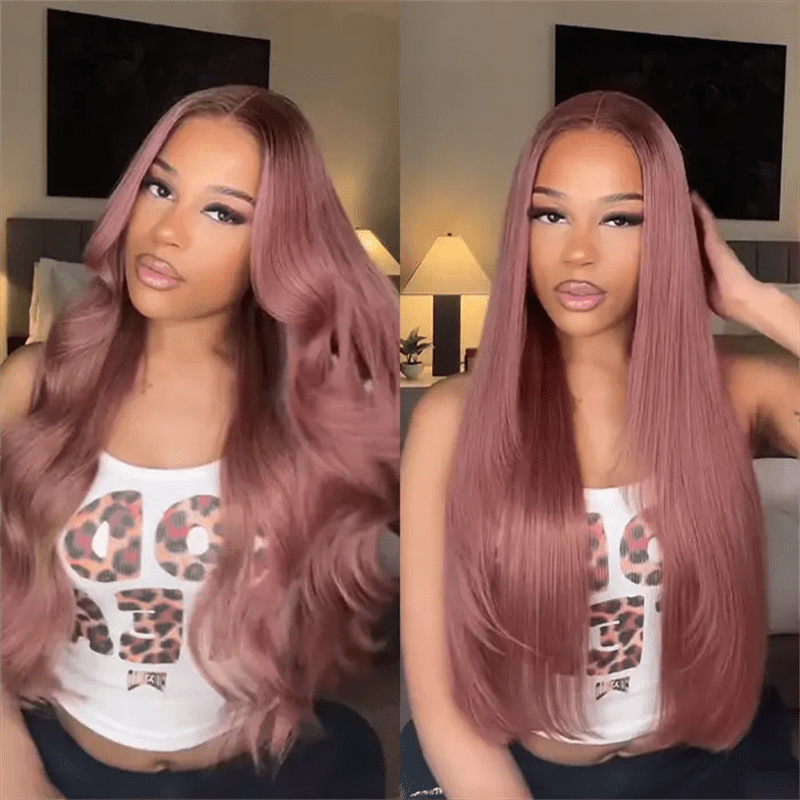 Lemoda Ombre Rose Pink 13x6 Lace Frontal Wigs 180% Colored Human Hair Wigs - Lemoda Hair