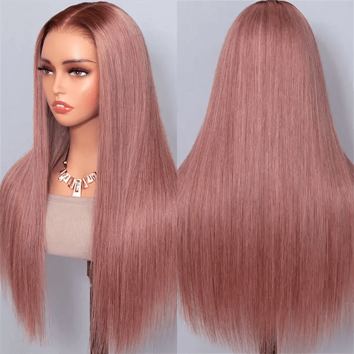 Lemoda Ombre Rose Pink 13x6 Lace Frontal Wigs 180% Colored Human Hair Wigs - Lemoda Hair