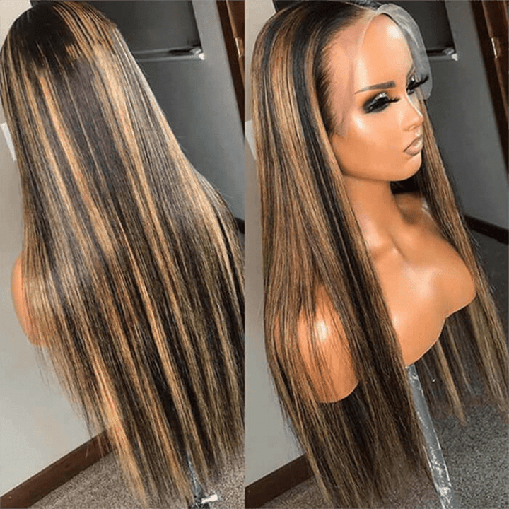Lemoda P1B/27 Highlight 13x6 Lace Front Wigs Pre - Cut Straight Hair 5x5 Wear Go Glueless Wig - Lemoda Hair