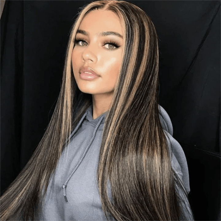 Lemoda P1B/27 Highlight 13x6 Lace Front Wigs Pre - Cut Straight Hair 5x5 Wear Go Glueless Wig - Lemoda Hair