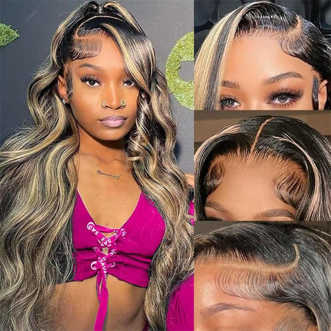 Lemoda P1B/27 Human Hair Wigs Body Wave 13x4 HD Lace Front Wigs for Women - Lemoda Hair