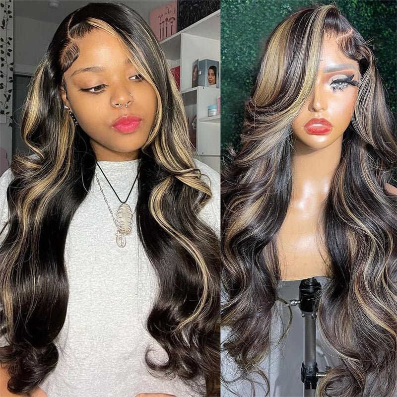 Lemoda P1B/27 Human Hair Wigs Body Wave 13x4 HD Lace Front Wigs for Women - Lemoda Hair