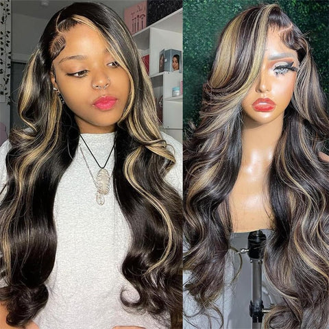 Lemoda P1B/27 Human Hair Wigs Body Wave 13x4 HD Lace Front Wigs for Women - Lemoda Hair