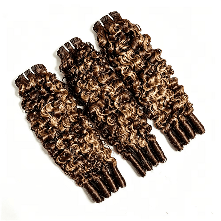 Lemoda P4/27 Highlight Burmese Curly Hair Bundles 100% Human Hair Extensions - Lemoda Hair