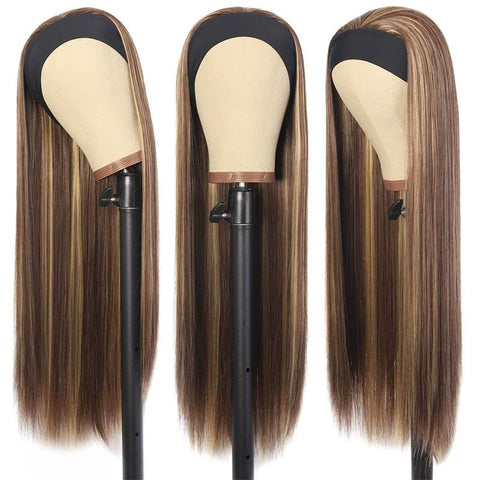 Lemoda P4/27 Highlight Headband Wig Straight Human Hair Glueless Wigs Machine Made No Lace Wig - Lemoda Hair