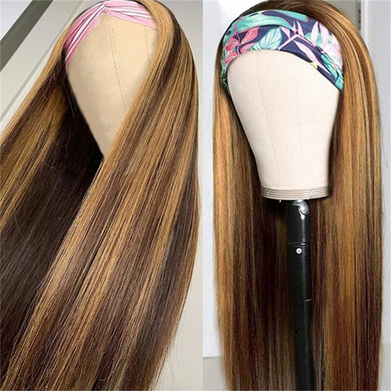 Lemoda P4/27 Highlight Headband Wig Straight Human Hair Glueless Wigs Machine Made No Lace Wig - Lemoda Hair