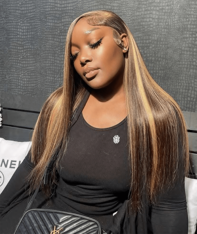 Lemoda P4/27 Highlight Straight Hair Invisi - Drawstring Wig 13x6 Glueless Wig Snug Fit Wear Go Wig - Lemoda Hair