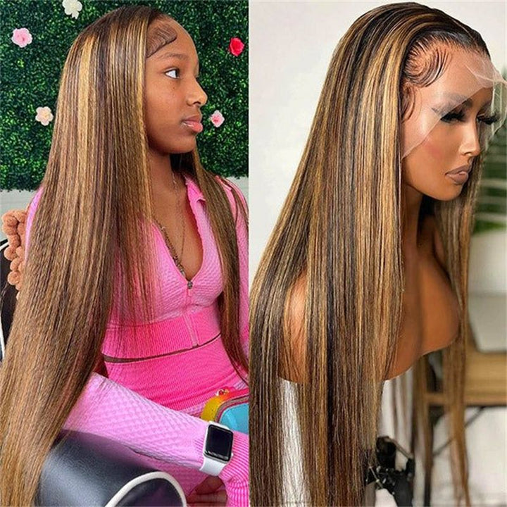 Lemoda P4/27 Highlight Straight Hair Lace Wigs 4x4 5x5 6x6 HD Transparent Lace Closure Wig Beginner Friendly - Lemoda Hair