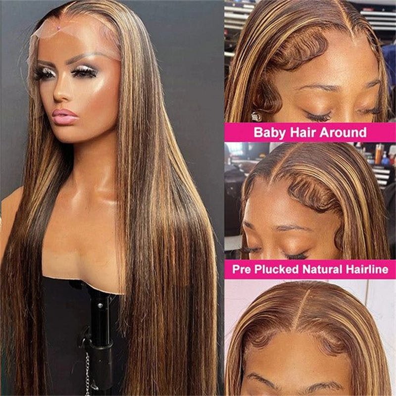 Lemoda P4/27 Highlight Straight Hair Lace Wigs 4x4 5x5 6x6 HD Transparent Lace Closure Wig Beginner Friendly - Lemoda Hair